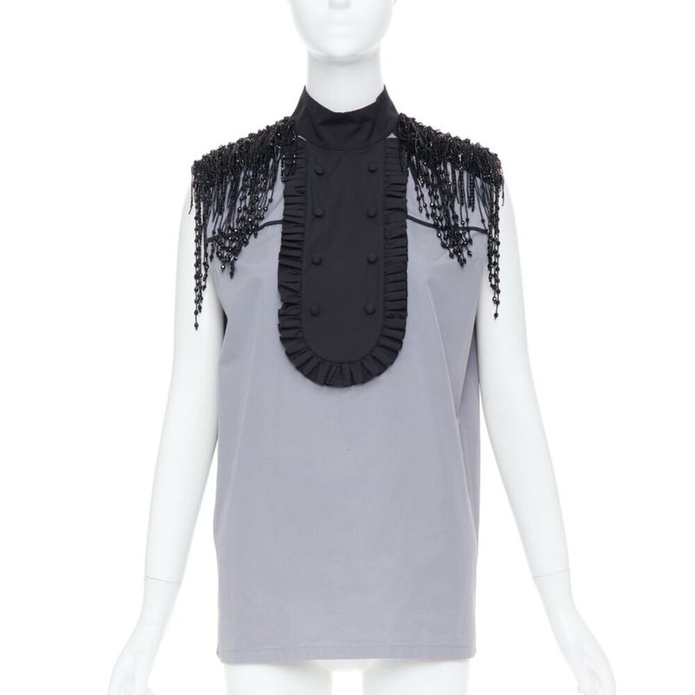 Prada 2020 Runway Beaded Fringe Shirt